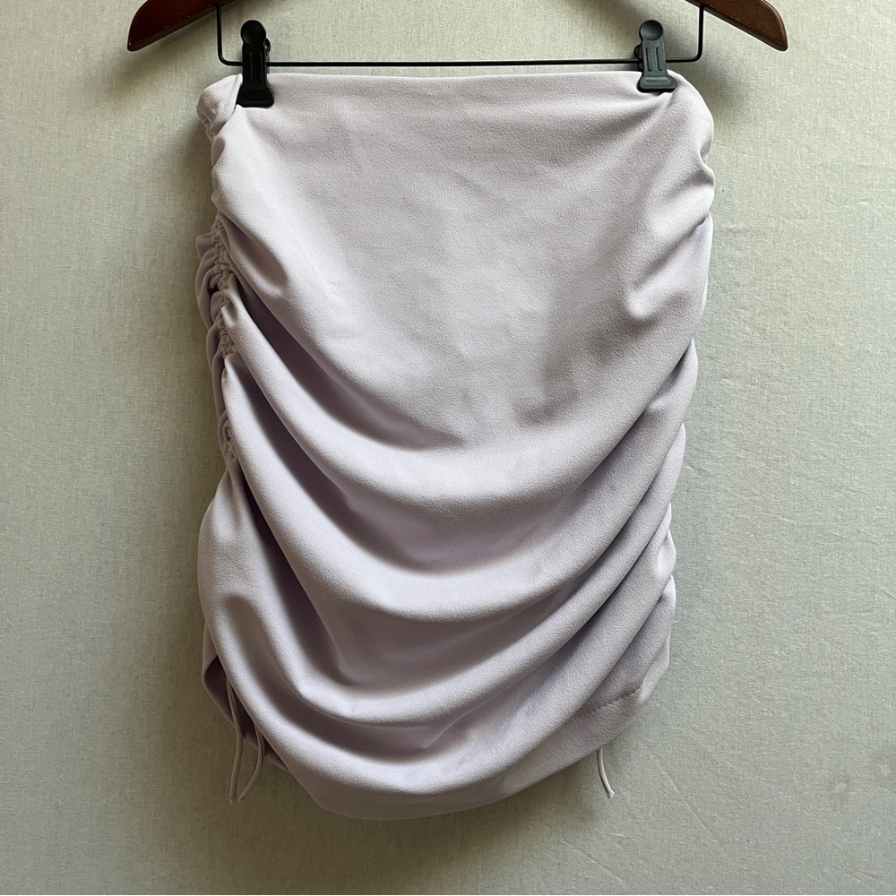 NWT Zara Lavender Ruched Mini Skirt Sz M